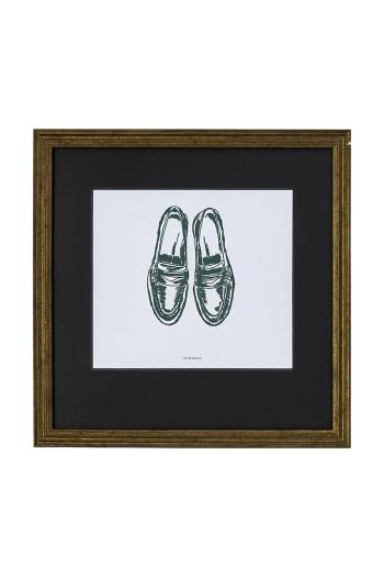 Nástenná dekorácia v ráme House Doctor HDShoe 40 x 40 cm zelená farba