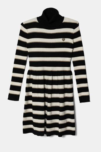 Dievčenské šaty Guess čierna farba, mini, áčkový strih, J4BK07 Z3I42