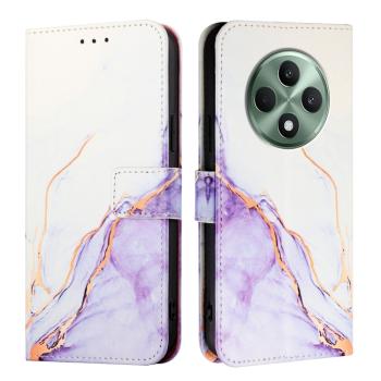 ART MARBLE Peňaženkový kryt pre Oppo Reno12 FS 5G WHITE PURPLE