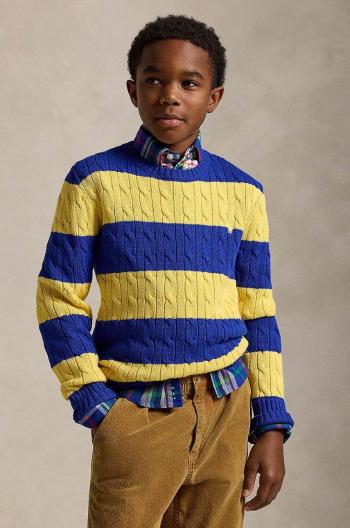 Detský bavlnený sveter Polo Ralph Lauren žltá farba, 323861966008