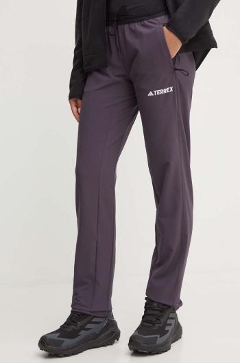 Turistické nohavice adidas TERREX Liteflex fialová farba, IW6595