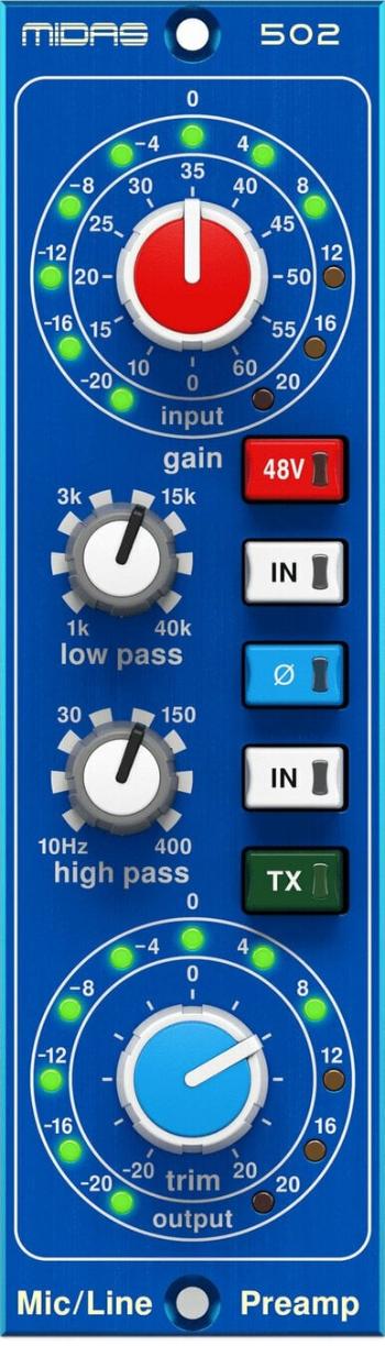 Midas Microphone Preamplifier 502 V2 Mikrofónový predzosilňovač