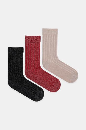 Ponožky United Colors of Benetton 3-pak čierna farba, 6AO31701A