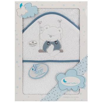 INTERBABY osuška froté (100 × 100 cm) medvedík na hojdačke, bielo-petrolejová (8435440373414)