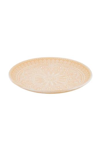 Dekoratívny podnos home & lifestyle 29,3 x 3,3 x 29,3 cm oranžová farba