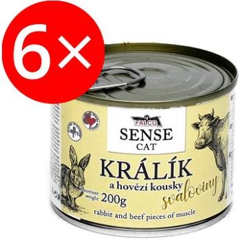 Falco Sense Cat králik a hovädzie 200 g 6 ks (8594725086019)