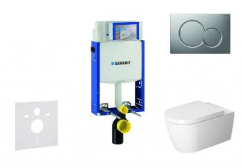 GEBERIT - Kombifix Modul na závesné WC s tlačidlom Sigma01, matný chróm + Duravit ME by Starck - WC a doska, Rimless, SoftClose 110.302.00.5 NM3