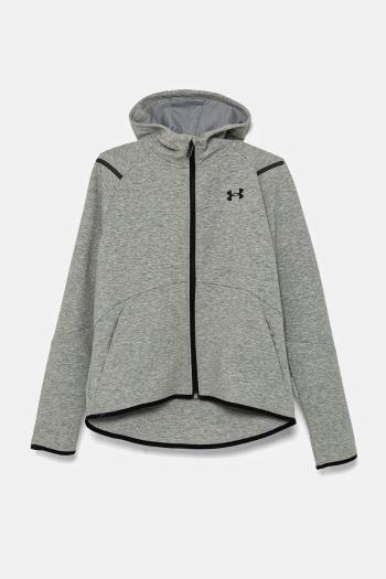 Detská mikina Under Armour Unstoppable Flc FZ šedá farba, s kapucňou, melanžová, 1386687
