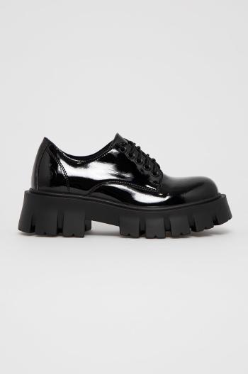 Poltopánky Altercore Deidra Vegan Black Patent dámske, čierna farba, na platforme