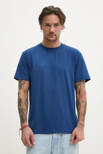 Tričko Hollister Co. pánske, tmavomodrá farba, melanžové, KI324-5089