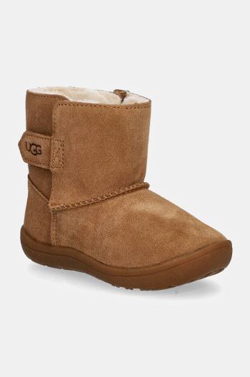 Detské semišové snehule UGG KEELAN II hnedá farba, 1157634T