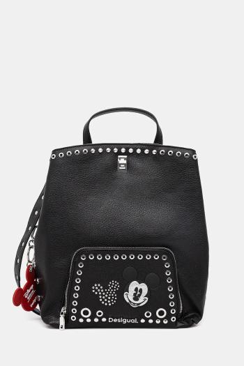 Ruksak Desigual MICKEY ROCK SUMY dámsky, čierna farba, malý, s nášivkou, 25SAKP06