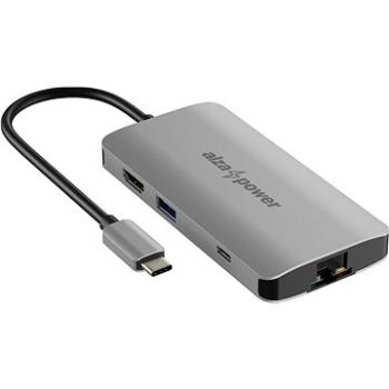 AlzaPower Metal USB-C Dock Station 8 v 1 vesmírno sivá (APW-HCA8Y)