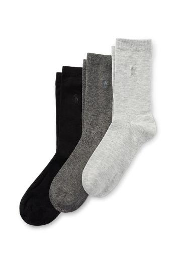 Ponožky Polo Ralph Lauren 3-pak šedá farba, 455770345