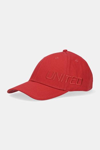 Bavlnená šiltovka United Colors of Benetton červená farba, jednofarebná, 6NFPUA01C