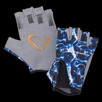 Savage gear rukavice marine half glove sea blue - m