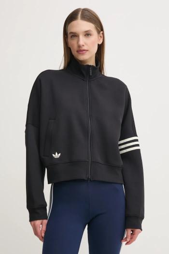 Mikina adidas Originals Neuclassics dámska, čierna farba, vzorovaná, JI8495