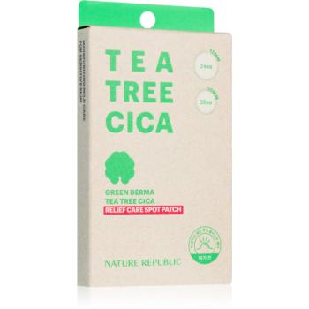 NATURE REPUBLIC Green Derma Tea Tree Cica Relief Care Spot Patch čistiace pleťové náplasti proti akné 60 ks