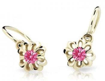 Cutie Jewellery Nežné detské náušnice zo žltého zlata C2208-10-X-1 fuchsiová