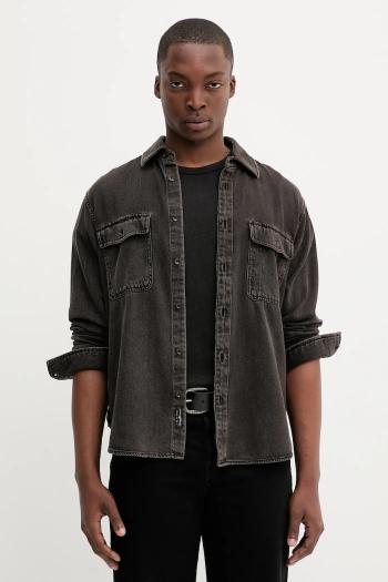 Rifľová košeľa Rag & Bone hnedá farba, regular, s klasickým golierom, RX0825FSUBB