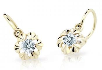 Cutie Jewellery Zlaté detské náušnice C2213-10-X-1 biela