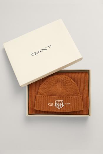 KÉSZLET SAPKA ÉS SÁL GANT BEANIE SCARF GIFT SET BURNT SUGAR