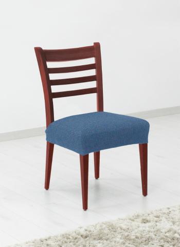 Poťah elastický na sedák stoličky, komplet 2 ks Denia, modrý
