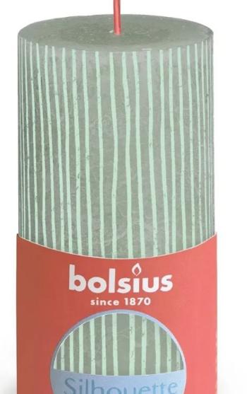 Gyertya BOLSIUS rusztikus henger jádezöld 130 × 68 mm