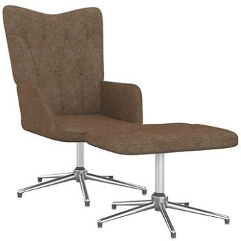 Relaxačné kreslo so stoličkou taupe textil, 327609