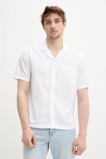 Bavlnená košeľa Hollister Co. pánska, biela farba, regular, KI325-5122