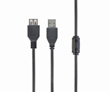 Kabel CABLEXPERT CCF-USB2-AMAF-15 USB A-A 4,5m 2.0 prodlužovací HQ s ferritovým jádrem