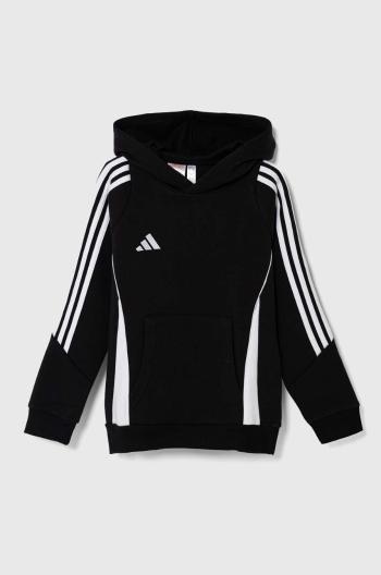 Detská mikina adidas Performance TIRO24 SWHOODY čierna farba, s kapucňou, s nášivkou