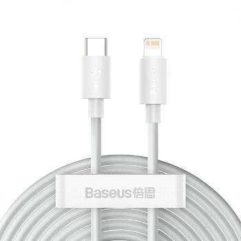 BASEUS SIMPLE WISDOM 2x Kábel USB-C / Lightning 20W 1.5 metra biely