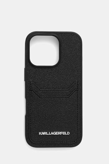 Puzdro na mobil Karl Lagerfeld iPhone 16 Pro čierna farba, KLHCP16LPKHPORPK