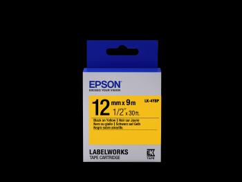 Epson LabelWorks LK-4YBP C53S654008 12mm x 9m, čierna tlač / pastelovo žltý podklad, originálna páska