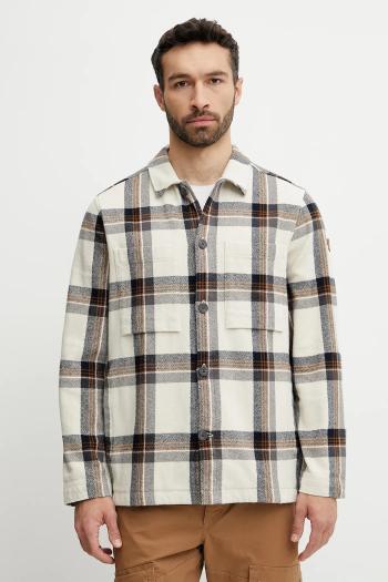 Košeľa Fjallraven Singi Flannel Overshirt M pánska, béžová farba, voľný strih, s klasickým golierom, F12600226.113.555