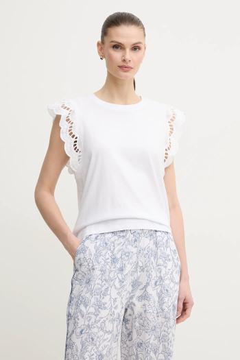 Bavlnené tričko Pepe Jeans VIC dámske, biela farba, PL506067