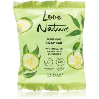 Oriflame Love Nature Green Tea & Cucumber tuhé mydlo s kyselinou mliečnou 75 g