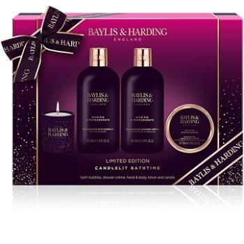 BAYLIS & HARDING Sada so sviečkou a starostlivosťou o telo 4 ks - Fík & granátové jablko (017854110328)