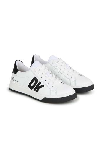 Detské kožené tenisky Dkny biela farba