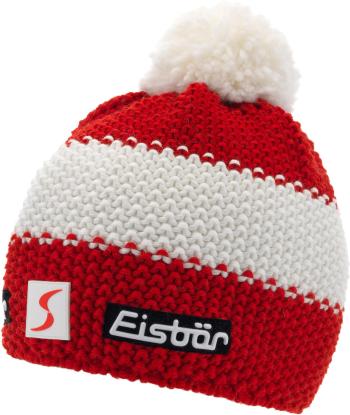 Eisbär Star Pompon SP Beanie Red/White/Red UNI Lyžiarska čiapka