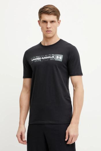 Tričko Under Armour pánsky, čierna farba, s potlačou