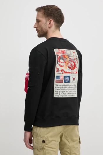 Mikina Alpha Industries USN Blood Chit pánska, čierna farba, s potlačou, 136300