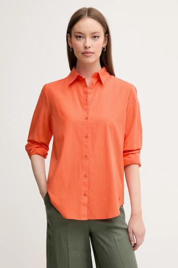 Bavlnená košeľa United Colors of Benetton oranžová farba, regular, s klasickým golierom, 5HAXDQ0AX