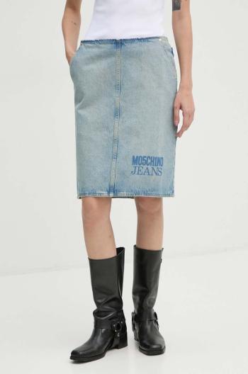 Rifľová sukňa Moschino Jeans mini, rovný strih, J0106 8720