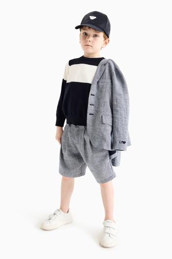 Detský bavlnený sveter Emporio Armani tmavomodrá farba, ľahké, EB000291 AF13951