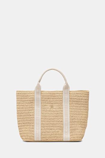 Kabelka Tommy Hilfiger béžová farba, AW0AW17196