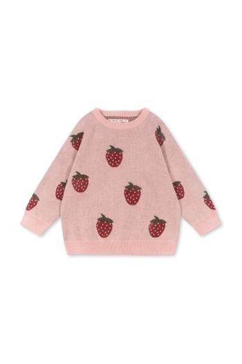 Detský sveter Konges Sløjd LAPIS LUREX KNIT BLOUSE ružová farba, KS102260