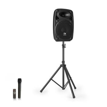 Auna Streetstar 8, mobilný PA systém + statív, 8" woofer, UHF mikrofón, 200 W, čierny