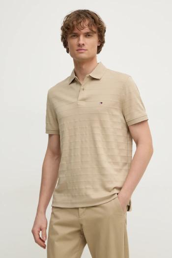 Bavlnené polo tričko Tommy Hilfiger béžová farba, jednofarebné, MW0MW37528